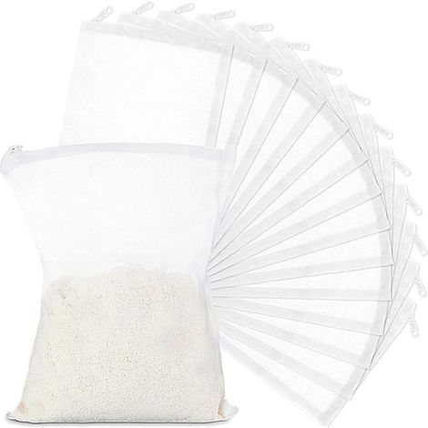 15 Nylon-Aquarienfilterbeutel mit Reißverschluss (für Aktivkohle), Biobälle (1/5)