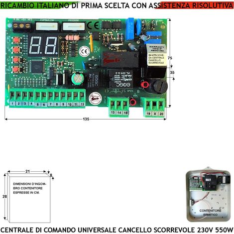 Centrale Ricambio Cancello Scorrevole Per Motore 230 V 750 W Funzioni Programmabili Display Forza Lavoro Rallentamenti Compatibile Proteco Rileva Ostacolo Condominiale Pedonale Radio 99 Codici Stealt (1/4)