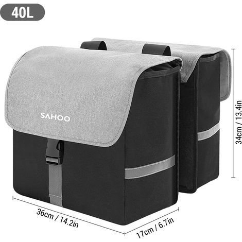 Sac de siège arrière de vélo 40L, grande capacité, porte-vélo, sacoche pour les déplacements à vélo (1/5)