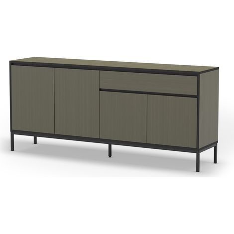 VANA - Buffet 4 portes 180 cm en mélamine - Vert