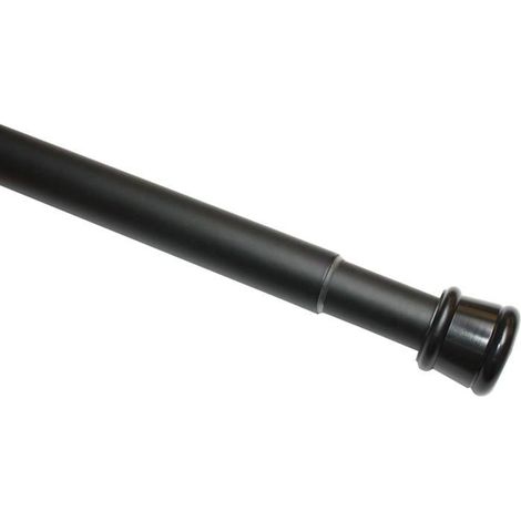 Tringle à rideaux sans perçage 1 pièce Métal noir mat Extensible de 130 à 220 cm Pour fenêtres et (1/5)