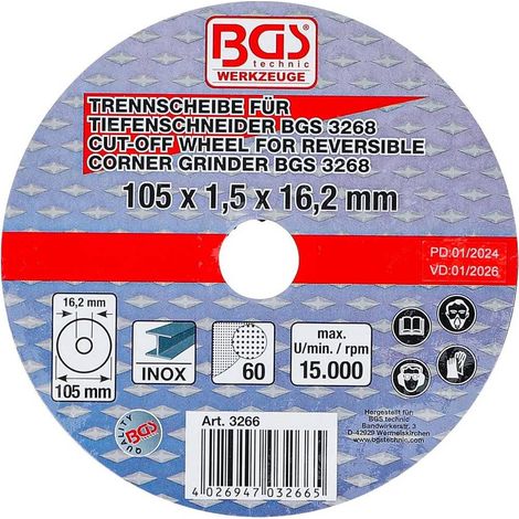 Disque à Couper D.105 x 1,5 x 16,2 mm - Précision et Durabilité - D-Work (1/5)