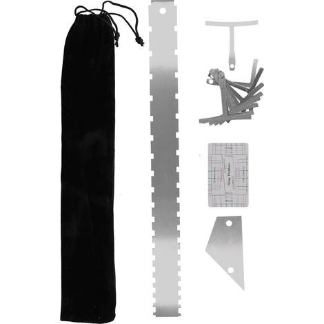 Gitarrenmesswerkzeug, Halsbogen-Nivellierungslineal und Stimmlehre für den Gitarrenbau aus Silber (1/5)