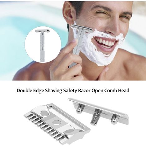 Rasoir de sécurité à Double tranchant, outil à tête de peigne ouverte pour hommes (1/5)