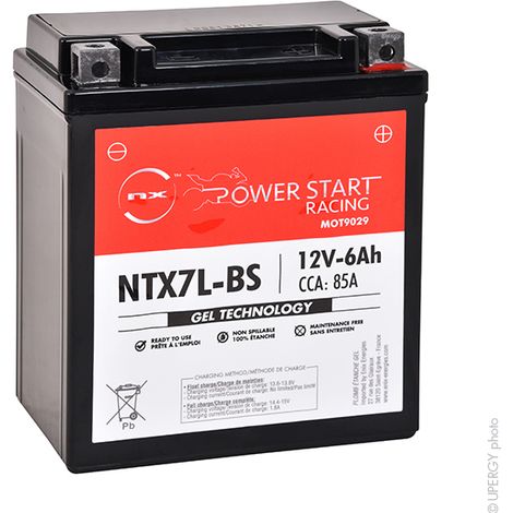 NX - Batterie moto Gel YTX7L-BS / FTX7L-BS / NTX7L-BS 12V 6Ah