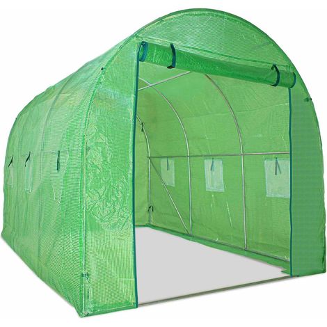 Gewüchshaus 2x3 M mit Tunnelstruktur aus verzinktem Stahl und PE-Netzabdeckung. Gewüchshaus 6sqm 200x300x190cm