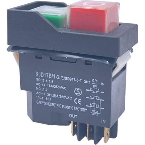 Interrupteur Machine Outil PA66 Résistant Chaleur(KJD17 250V) Frein mécanique intégré, arrêt d'urgence rapide, contacts dédiés, sécurité opérationnelle maximale (1/5)
