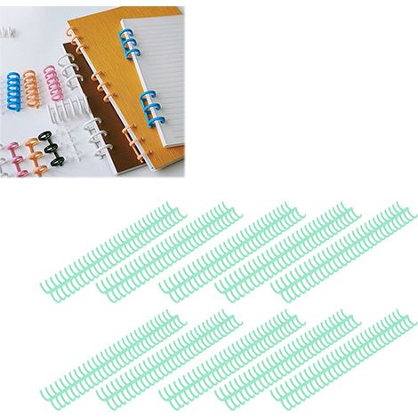 A4-Kammbindung, 10 Stück, 19 mm x 30 Ringe, leicht zu öffnen und zu schließen, kompatibel mit Bindemaschinen, Kunststoffkamm und Binderücken, bis zu 150 Blatt, grün. (1/5)