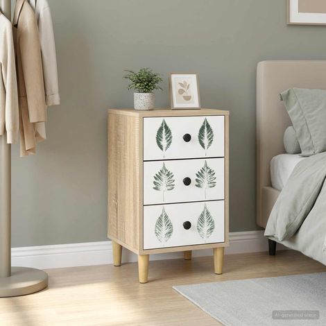 vidaXL Bedside Cabinet HANAU Sonoma Oak 36 x 33 x 60 cm (1/5)