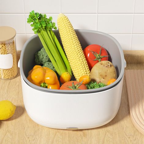 Machine à laver portable pour fruits et légumes à usage domestique, éliminant les résidus de pesticides des fruits, viandes et légumes. (1/5)