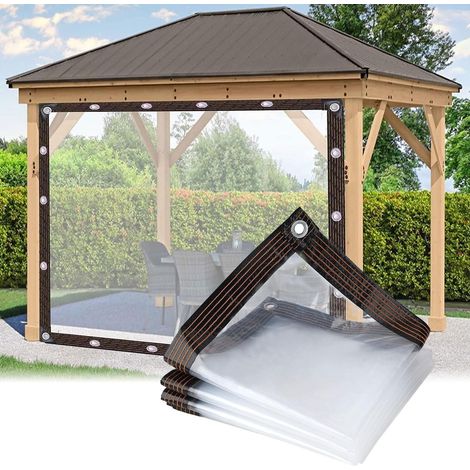 Housse imperméable transparente, housse 4x2 pour salon de jardin - utilisable en extérieur - imperméable à la pluie - plantes - anti-poussière (1/5)