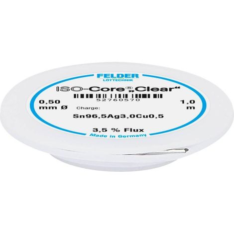 Felder ISO-Core Clear SAC305 estaño para soldar transparente
