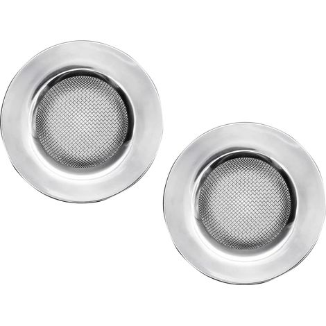 2pcs Stainless Steel Kitchen Sink Strainer Plug,Sink Strainer for Shower,Bathroom Hair Filter Catcher Drain Cover Kitchen Sink Plug Strainer Hole Cover for Bathroom,Kitchen(External Diameter 77mm) (1/5)