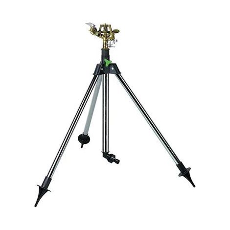 Ribiland – Arroseur cracheur métal sur trépied réglable 52-82cm – Secteur 0-360° – Surface jusqu'à 500m² – Longueur de jet ajustable (1/7)