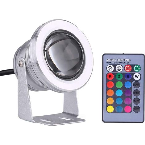 1 Projecteur LED 12V 10W RGB Étanche IP65 Orientation Réglable Pour Jardin Piscine Extérieur