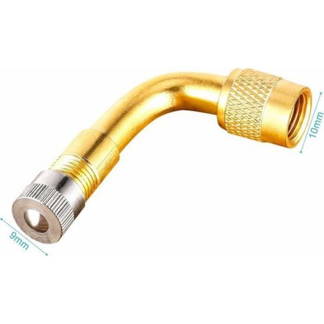 1 Extension Valve Coudée, Cuivre, Angle 90 Degrés, Avec Capuchon Anti-Poussière, Pour Moto Et Pneu (1/5)