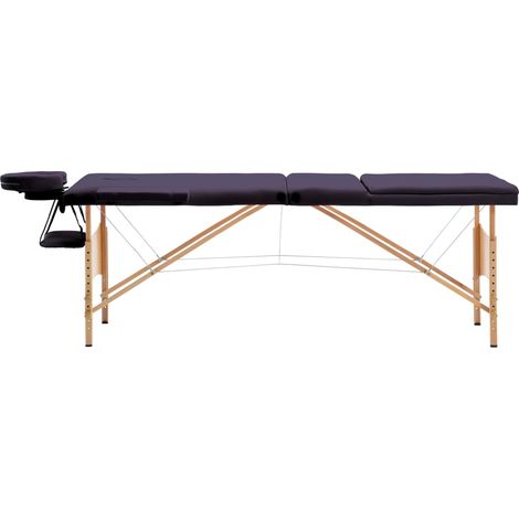 Table de massage pliable 3 zones Bois Violet (1/5)