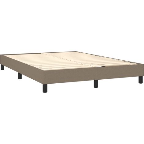 Somier de láminas con patas estructura de cama 140x190 cm tela topo TDL0206937 (1/5)