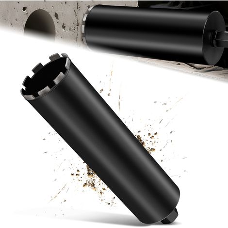 Couronne de Forage Diamantée pour Carotteuses avec Turbo de 10 mm de Diamètre, L 460 mm, Ø 112 mm, 1 ¼" UNC, Couronne de Forage Humide et Sec Soudée au Laser pour Béton, Granit et Maçonnerie