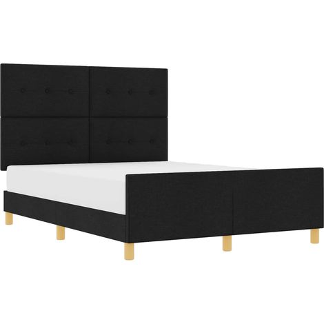Maison Exclusive - Cadre de lit avec tête de lit Noir 160 x 200 cm tissu