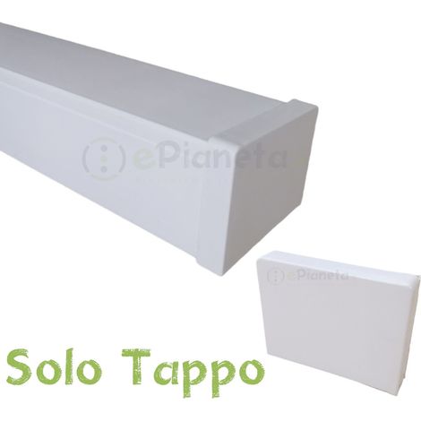 2 mt Canalina per cavi elettrica 60x40 mm in plastica passacavi bianco coprifili a parete con copertura Tappo di chiusura