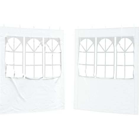 vidaXL Parete per tenda da festa 2 pcs 200 x 195 cm Bianco