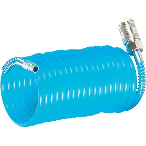 Set di tubi a spirale ID 8mm AD 12mm L.10m blu con raccordo DN 7,2 Rl.