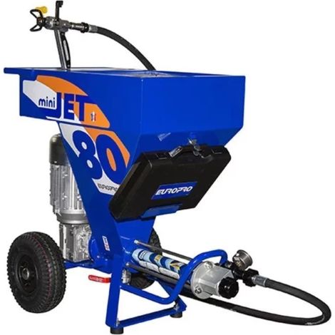 Machine à projeter MINIJET 80 – Pression 80 bar – Débit 4,5 L/min – Moteur 1,5 kW – Capacité cuve 45 L – Pour enduits pelliculaires (1/3)