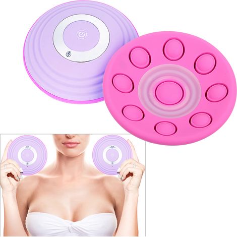 Masseur mammaire sans fil USB pour femmes, pour l'agrandissement, le lifting, le chauffage et le massage des seins, violet. (1/5)