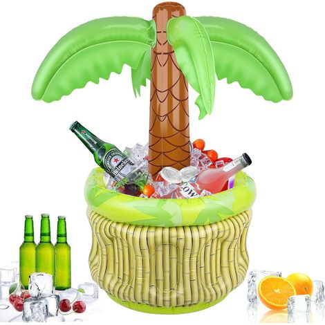 CCYKXAPalmier Gonflable, Glacière Gonflable Forme de Palmier, Coffre Trésor Gonflable, pour Décoration Fête d'Été sur Plage Piscine (Cocotier) (1/5)