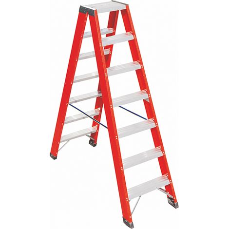 Escabeau isolant 9 marches basse tension à double montée - Hauteur escabeau 2.25m - SCAV015/09