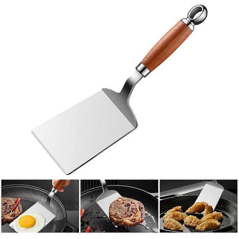 Spatule à frire en acier inoxydable 304 pour barbecue, idéale pour frire et remuer les aliments. (1/4)