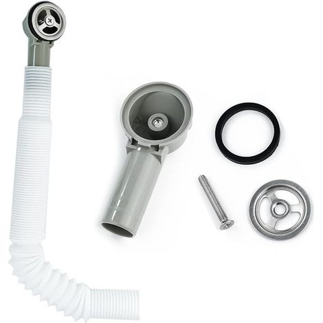1 Pièce Tuyaux de Débordement, Tube de Débordement pour évier Extensible, Interface Carrée (Taille: 41x41mm) Tube Longueur 250mm, Diamètre 26mm (diamètre intérieur: 21mm) (1/5)