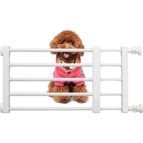 Niedriges Hundegitter, Treppengitter für Hunde, Babygitter für Hunde, Sicherheitsgitter mit geringem Sicherheitsstandard, einziehbares Gitter Weiß, 42 x 60 cm breit, 24 cm hoch (1/5)