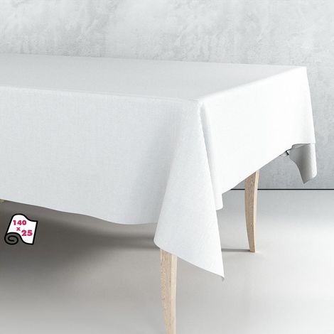 Rouleau De Caoutchouc Nappe Blanche Unie 140cm X 25m Exma. - Exma (1/2)