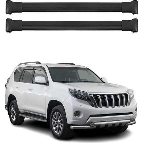 OMAC Aluminium Dachträger Querträger für Toyota Land Cruiser Prado J150 2009-2023 – Max. 75 kg – 2 Stangen Schwarz (1/5)