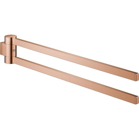 Porte-serviettes GROHE SELECTION 400mm. rigide 2 bras or rose vif