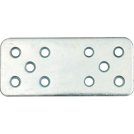Plaque métallique en acier galvanisé perforé 40 x 90 mm, lot de 100 pièces, réf. 111 SIPA