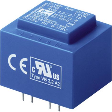 BLOCK AVB 1,5/2/6 Printtransformator 2 x 115 V 2 x 6 V/AC 1.50 VA 125 mA