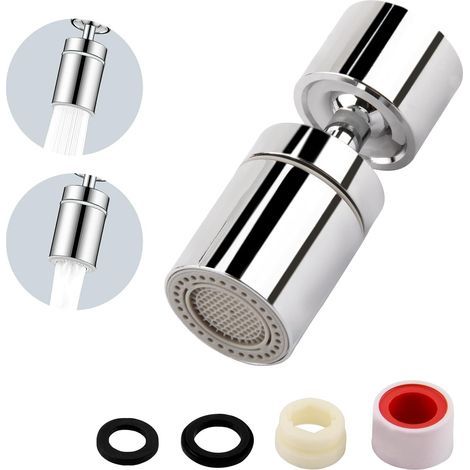 M22/M24 Embout Robinet Cuisine, 360° Pivotant Mousseur Robinet, Embout de Robinet Réglable à Deux Modes pour Robinets d'évier de Cuisine ou de Salle de Bain (1/5)