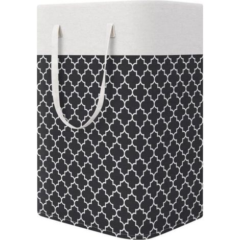 Panier à linge - nosku - Noir imprimé lanterne - Tissu - Pliable - Résistant à la saleté (1/4)