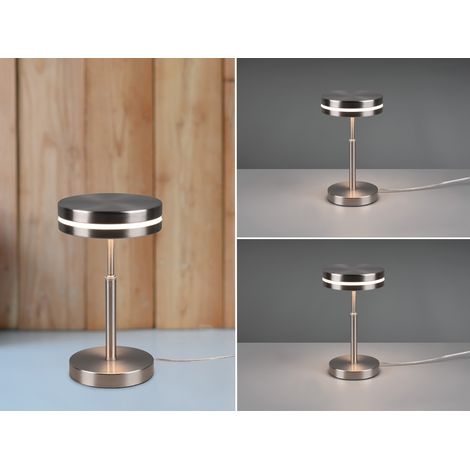 2-er Set kleine LED Tischleuchten rund, Silber, Höhe 25cm (1/5)