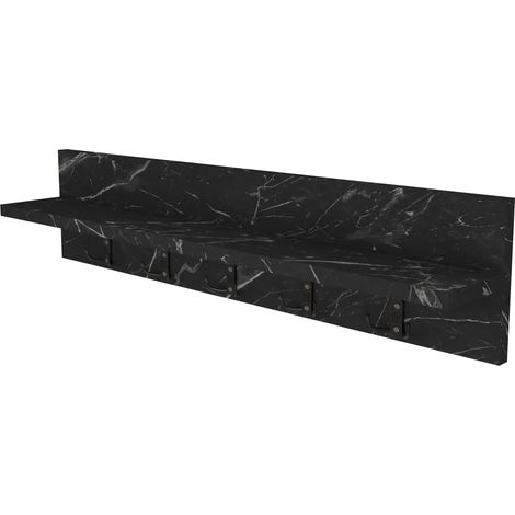 Appendiabiti con 10 ganci 80 x 13 x 18 cm effetto marmo nero 030008170