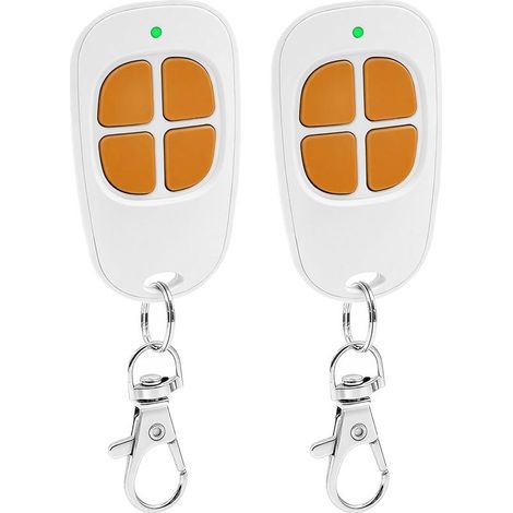 Lot de 2 AAM0094 Télécommande Portail Garage 4 Canaux, 433.92MHz Compatible SCS Motorisation Portail et Porte de Garage(orange) (1/5)
