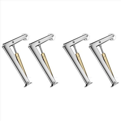 Lot de 2 charnières de porte à rabat vers le haut robustes, levier de pression d'air, arrêt aléatoire, fermeture en douceur, support de couvercle lent-Chrom (1/5)