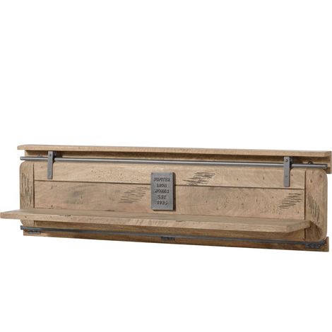 Wandregal Mango 180x25x38 whitewash lackiert RAILWAY 391 (1/4)