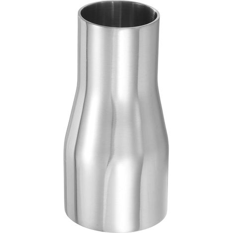 Réducteur Concentrique De Tuyauterie, 2"(51mm) à 1-1/2"(38mm) OD 304 Acier Inoxydable Tube Long Réducteur Tuyau D'échappement Pour Food Beverage HVAC Plumbing, Silver (1/5)