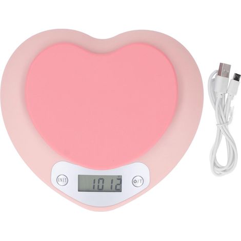 Eosnow 1G Genauigkeit digitaler Küche Skala 5 kg Haushalt kleiner Herzform wiederaufladbares Essen zum Kochen des Backens (1/5)