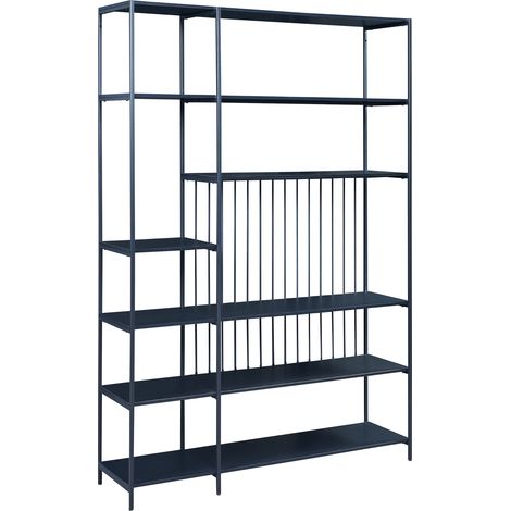 Scaffale dal design senza tempo per soggiorno/camera da letto mobile contenitore indipendente 180 x 120 x 33 cm nero 030011151