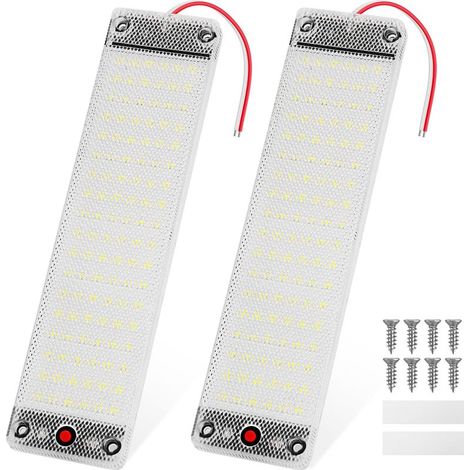 12V Barre de Lumières Intérieure à LED Lampe Eclairage Voiture Lumineuse avec Interrupteur pour 12V-85V Bateau Van Camping Camion 2 Pièces (1/4)